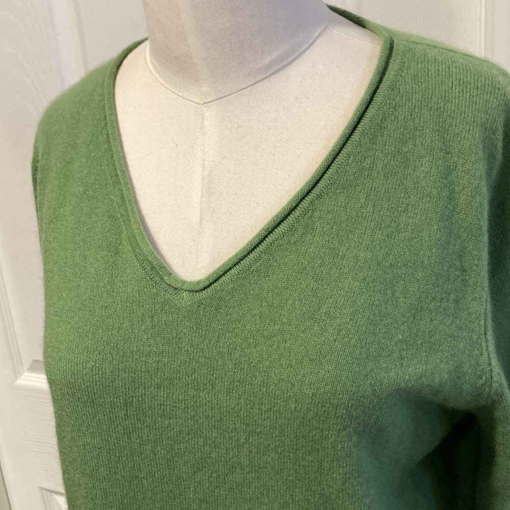 green cashmere tunic sweater M Precious Fibers